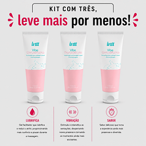 KIT COM TRES VIBE SENSATION com jambu sabor morango lubrificante íntimo 50ml ( cada sai por 24,89 no pix )