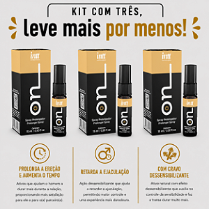 KIT COM TRES ON SPRAY EXCITANTE E PROLONGADOR MASC. 15ml ( cada sai por R$ 23,89 no pix )