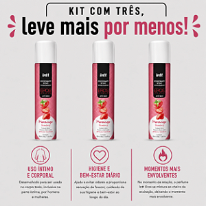 KIT COM TRES EROS MORANGO DESODORANTE ÍNTIMO ( cada sai por R$ 41,82 no pix )