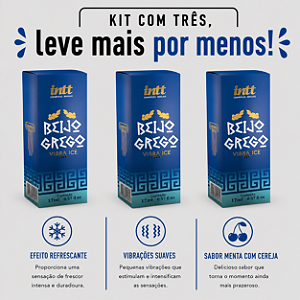 KIT COM TRES BEIJO GREGO VIBRA ICE INTT 17ml ( cada sai por R$ 33,85 no pix )