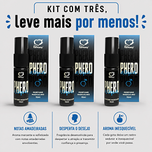 KIT COM TRES PHERO AROMA MASCULINO AFRODISÍACO 15ml ( cada sai por R$ 11,94 no pix )