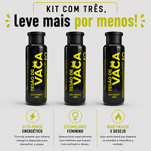 KIT COM TRES TESÃO DE VACA ESTIMULANTE 10ml sexyfantasy ( cada sai por R$ 3,48 no pix )