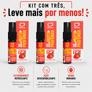 KIT COM TRES GARGANTA MORANGO ICE MUITO+ PROFUNDA! 15ml ( cada sai por R$ 14,93 no pix )
