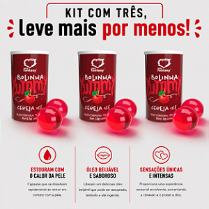 KIT COM TRES YUMMY BALL Beijável Cereja Ice 2un ( cada sai por R$ 4,97 no pix )