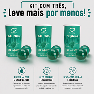 KIT COM TRES YUMMY BALL Beijável Ice Menta 2un ( cada sai por R$ 4,97 no pix )