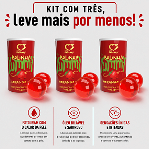 KIT COM TRES YUMMY BALL Beijável Morango Hot 2un ( cada sai por R$ 4,97 no pix )