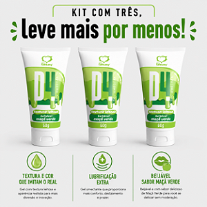 KIT COM TRES D4 GEL MAÇA VERDE TEXTURA LEITOSA 60g ( cada sai por R$ 14,43 no pix )
