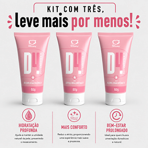 KIT COM TRES D4 GEL ÁCIDO HIALORÔNICO Umectante Lubrificante Neutro 60g ( cada sai por R$ 14,43 no pix )