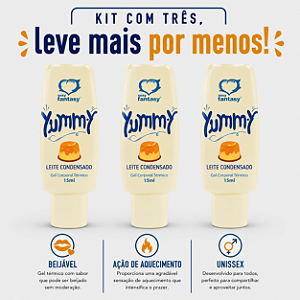 KIT COM TRES GEL YUMMY LEITE CONDENSADO 15ml ( cada sai por R$ 4,63 no pix )
