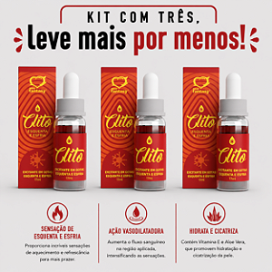 KIT COM TRES CLITO ESQUENTA E ESFRIA Excitante em Gotas 17ml ( cada sai por R$ 13,93 no pix )