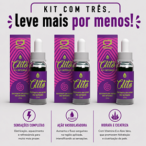 KIT COM TRES CLITO MIX INTENSO Excitante em Gotas 17ml ( cada sai por R$ 13,93 no pix )