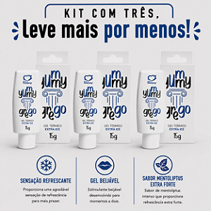 KIT COM TRES GREGO GEL EXTRA ICE YUMMY 15g ( cada sai por R$ 13,44 no pix )