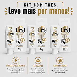 KIT COM TRES GREGO GEL ELETRIZANTE YUMMY 15g ( cada sai por R$ 13,44 no pix )