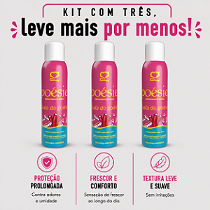 KIT COM TRES POÉSIE Desodorante Íntimo Bala de Goma 150ml ( cada sai por R$ 20,91 no pix )