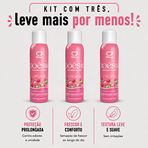 KIT COM TRES POÉSIE Desodorante Íntimo Chiclete 150ml ( cada sai por R$ 21,90 no pix )