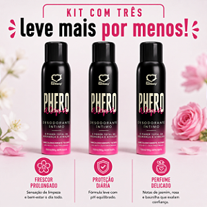 KIT COM TRES PHERO Aroma Desodorante Íntimo Feminino 150ml ( cada sai por R$ 21,90 no pix )