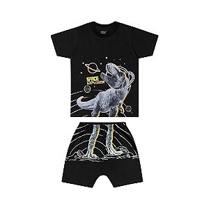 Pijama Infatil T-Rex Brilha no Escuro
