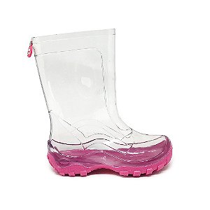 Galocha Infantil KidSplash Transparente com Solado Pink – Meninas