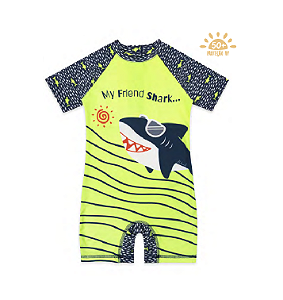 Macaquinho Infantil com Proteção UV Tubarão