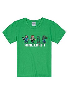 Camiseta Infantil Manga Curta Minecraft