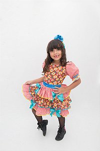Vestido Infantil Festa Junina Jardim Florido