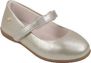 Sapatilha Infantil Pampili Bailarina Tira com Velcro Dourado