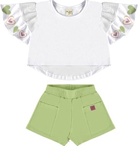 Conjunto Corações Meia Malha/Moletim Have Fun