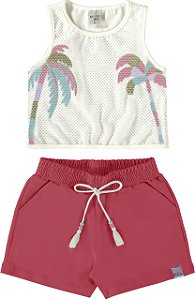 Conjunto Coqueiros Cotton/Tela Molecotton Have Fun