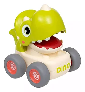 Carrinho Dino Com Fricção E Apito Verde Claro Buba