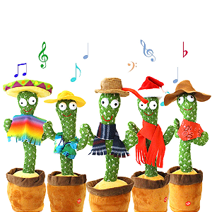Cacto Dançante e Falante Brinquedo Repete Grava Pisca Toca Musicas