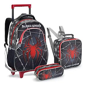Kit Mochila Super Spider + Lancheira Térmica + Estojo