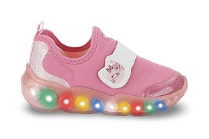 Tênis Infantil Menina Bibi Roller Celebration Rosa Glitter Gatinha
