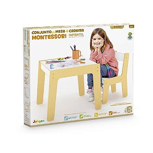 Conjunto de Mesa + Cadeira Infantil Montessori - Junges