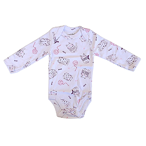 Kit Body Manga Longa com 3 Peças 100% Algodão - Feminino