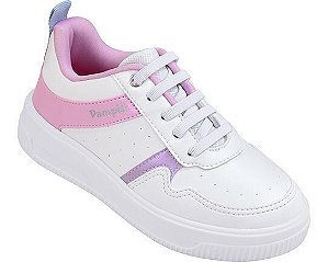 Tênis Infantil Feminino Pampili Recortes Rosa e Roxo