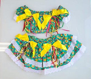 Conjunto Infantil Festa Junina Girassol