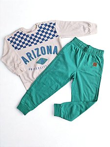 Conjunto de Moletom Infantil Arizona Off White