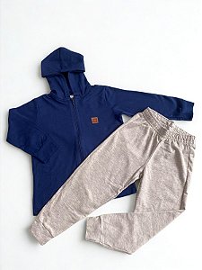 Conjunto de Moletom Infantil Azul Marinho