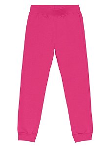Calça Jogger Básica Infantil Menina em Moletom Rosa - Brandili