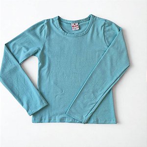 Blusa Infantil Menina em Cotton Básicos Azul Turquesa - Brandili