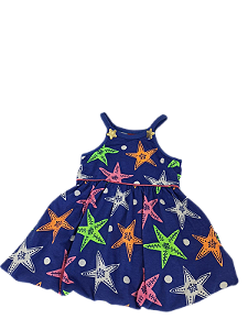 Vestido Infantil Menina Estrela Do Mar Azul - Kyly