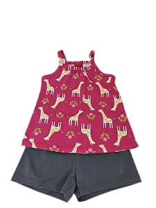 Conjunto Infantil Menina Girafinha Rosa - Kyly