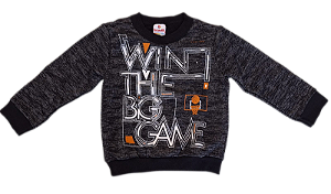 Casaco de Moletom Infantil Big Game Cinza