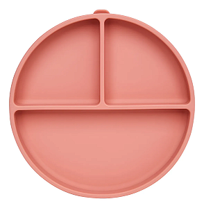 Prato Em Silicone com Ventosa Rosa Escuro - Buba
