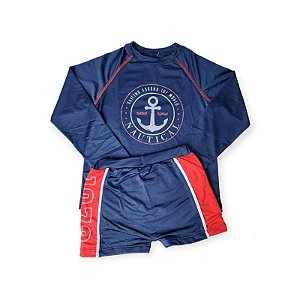 Conjunto Praia Camisa Manga Longa e Sunga UV 50+