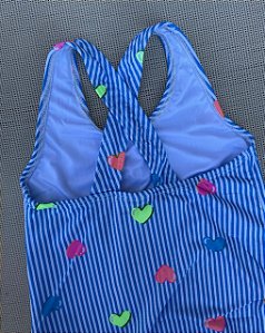 Maiô  Listrado Infantil Azul -Brandili