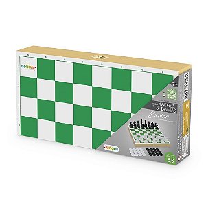 Jogo Xadrez e Damas Escolar - Junges