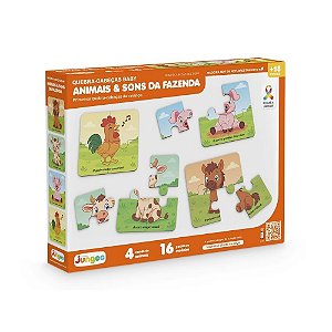 Quebra-Cabeça Animais e Sons da Fazenda - Junges