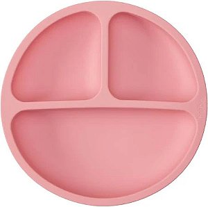 Prato em Silicone com Ventosa Rosa- Buba