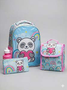 Kit Mochila Escolar  Panda - Seanite